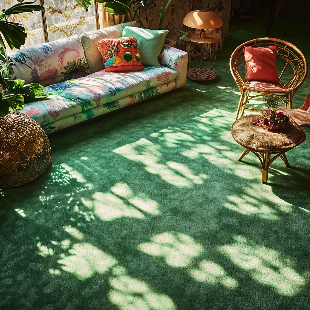 green carpet living room 9