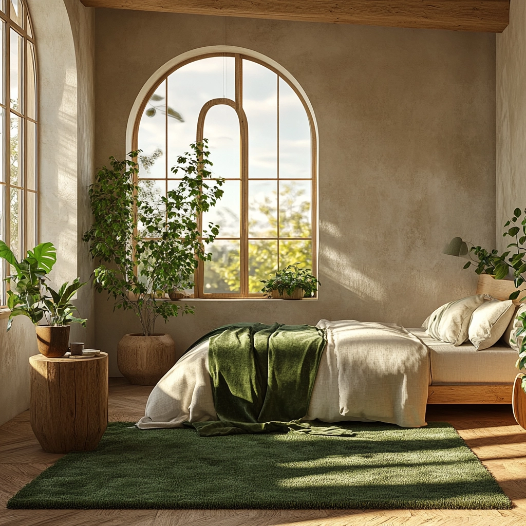 green rug bedroom 2