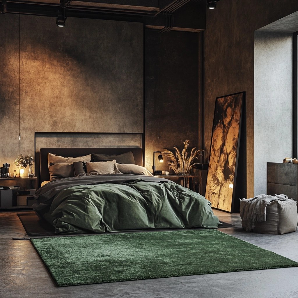 green rug bedroom 21
