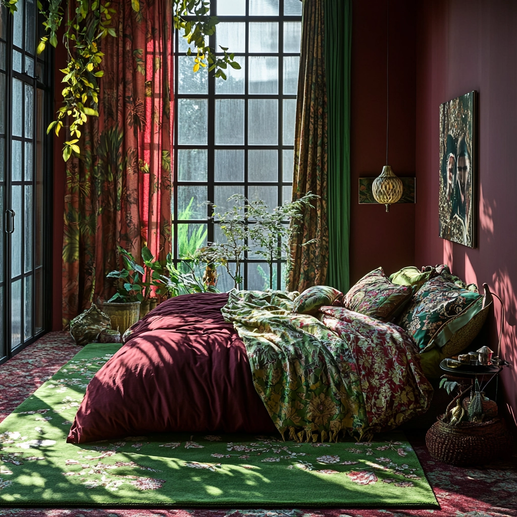 green rug bedroom 25