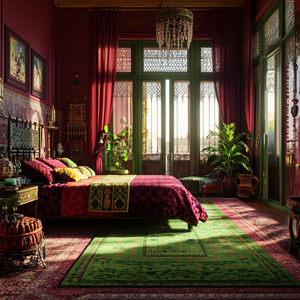 green rug bedroom 26