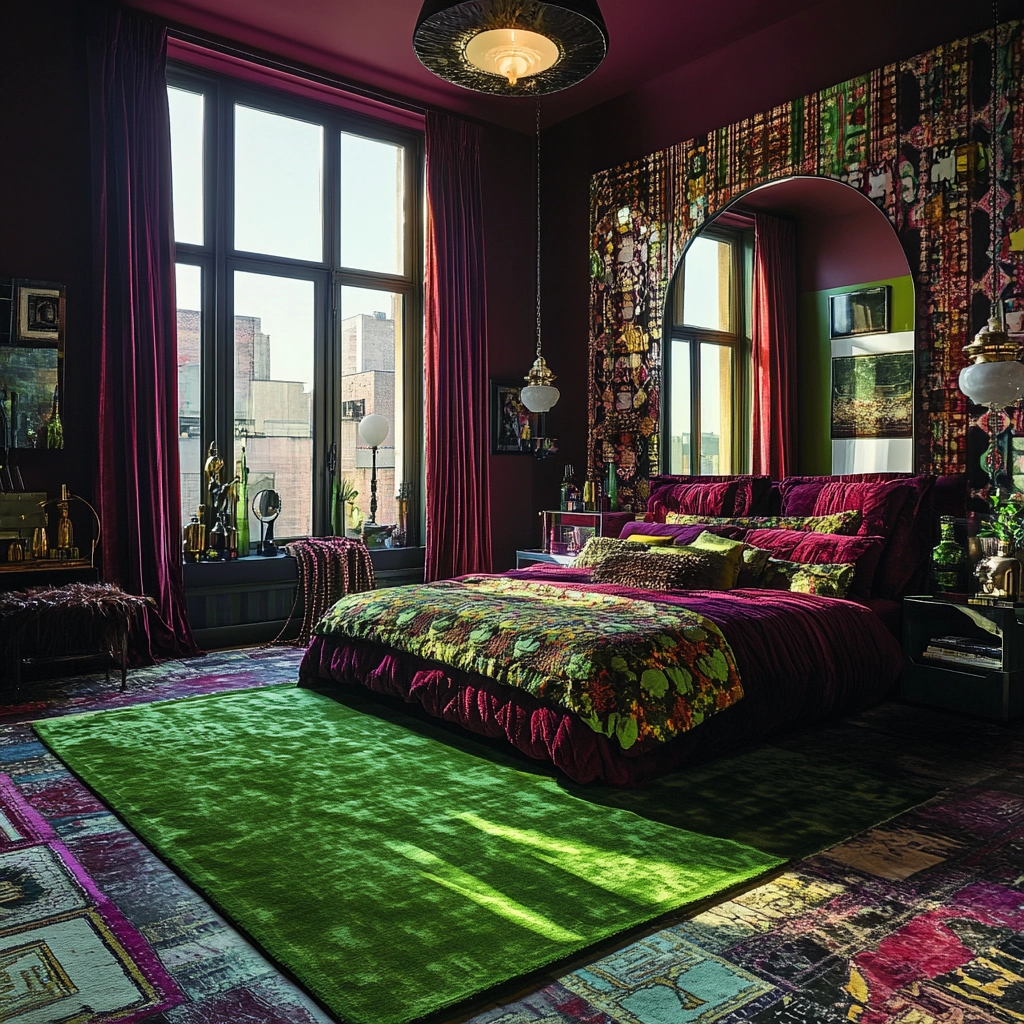 green rug bedroom 28