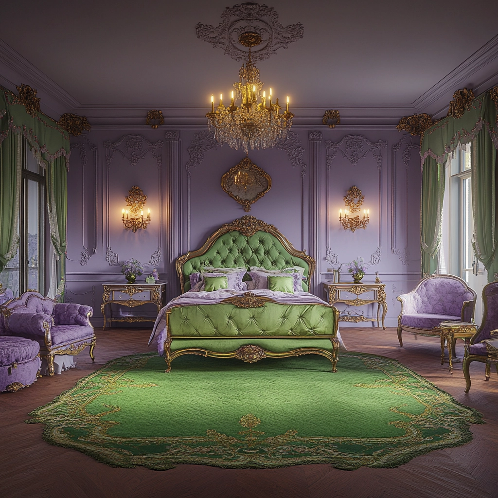green rug bedroom 37