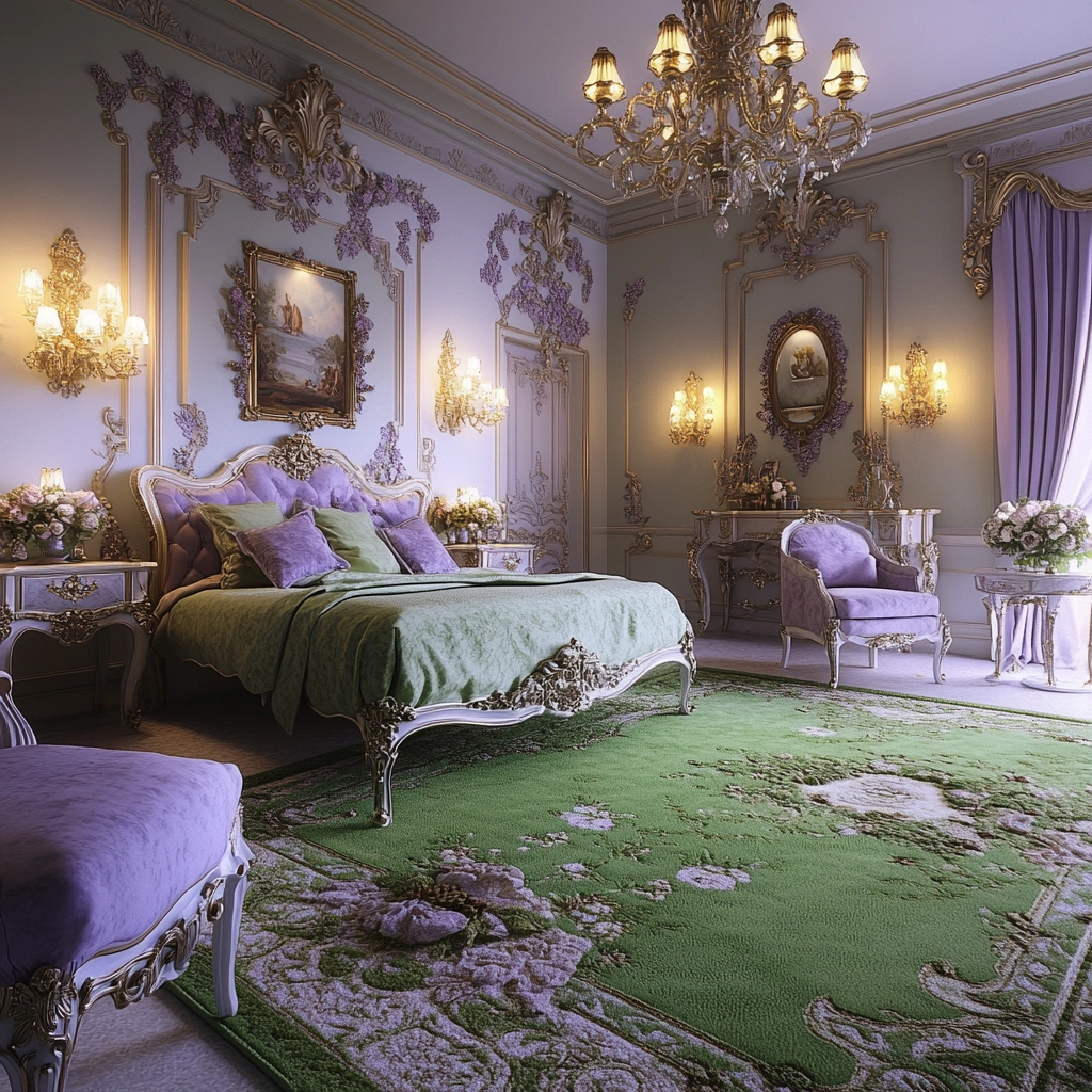 green rug bedroom 40