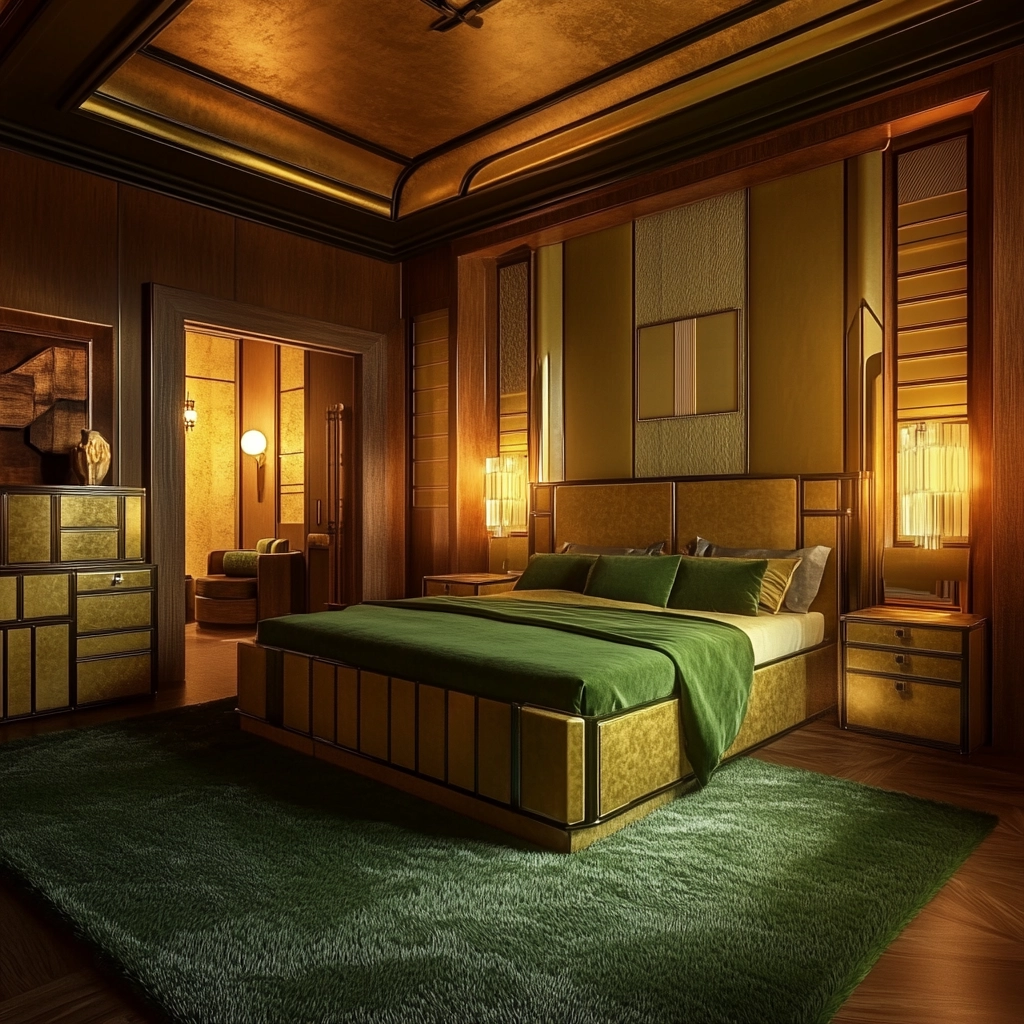 green rug bedroom 44