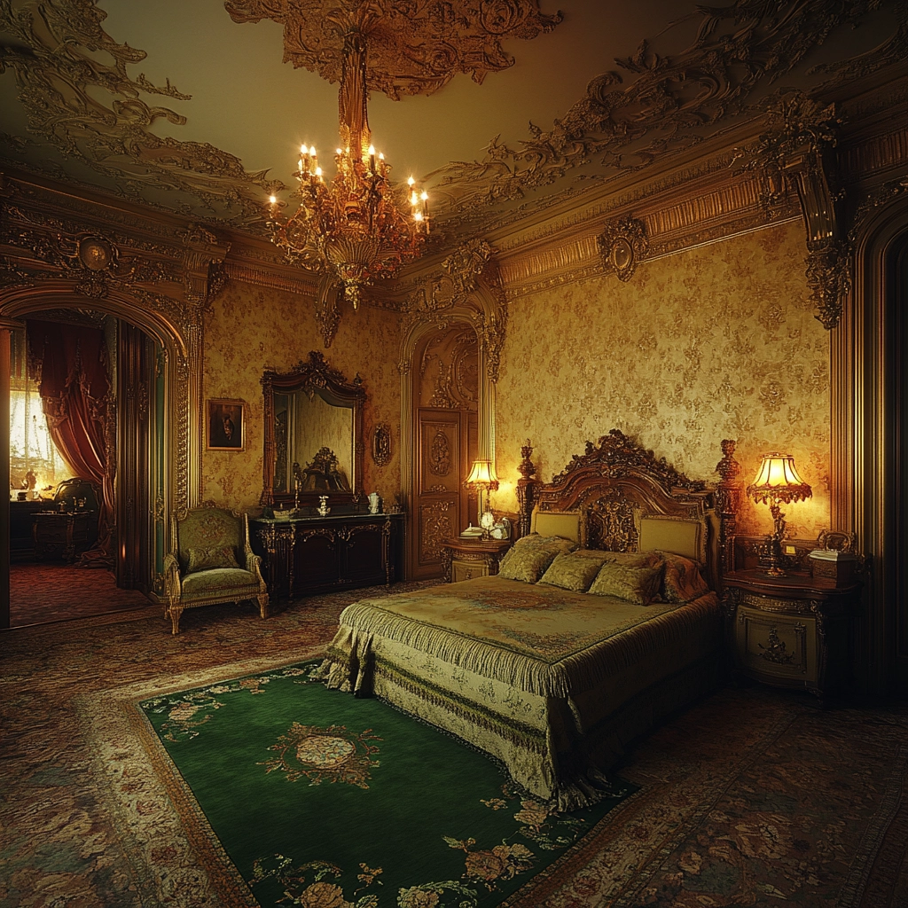 green rug bedroom 51