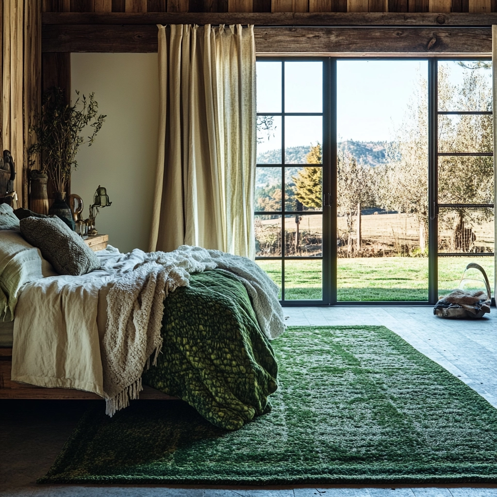 green rug bedroom 54