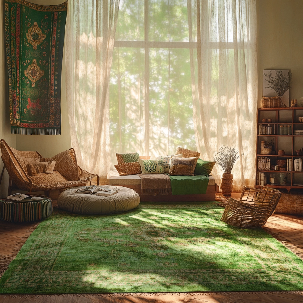 green rug bedroom 6