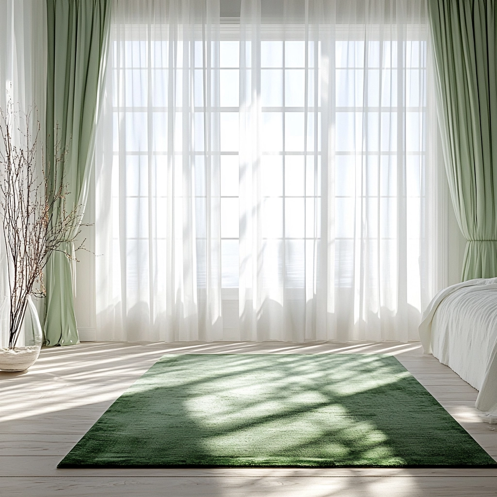 green rug bedroom 61