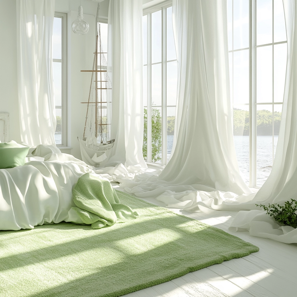 green rug bedroom 63