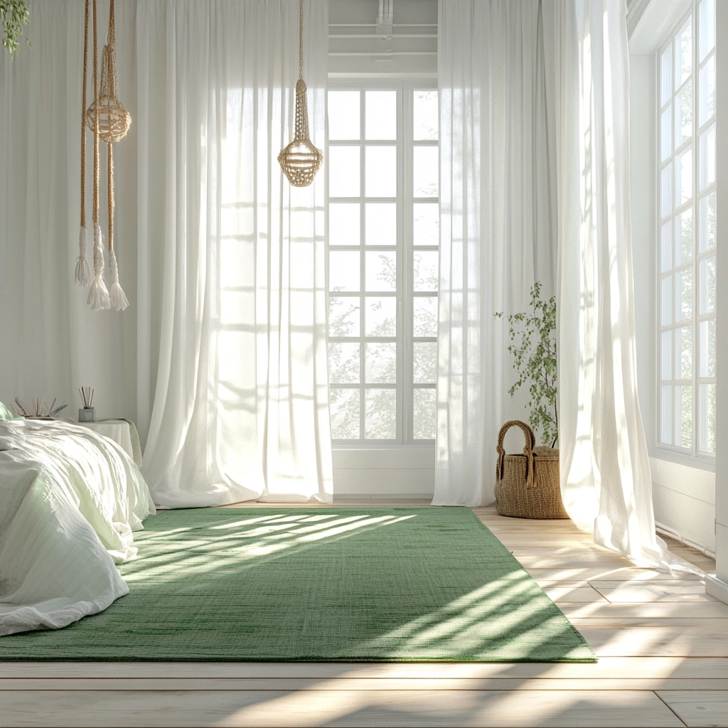 green rug bedroom 64