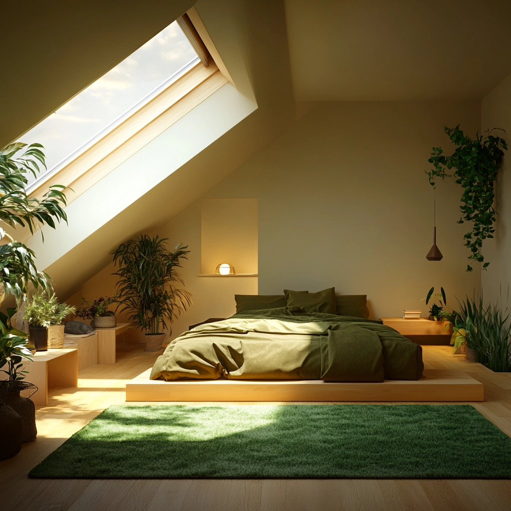green rug bedroom 76