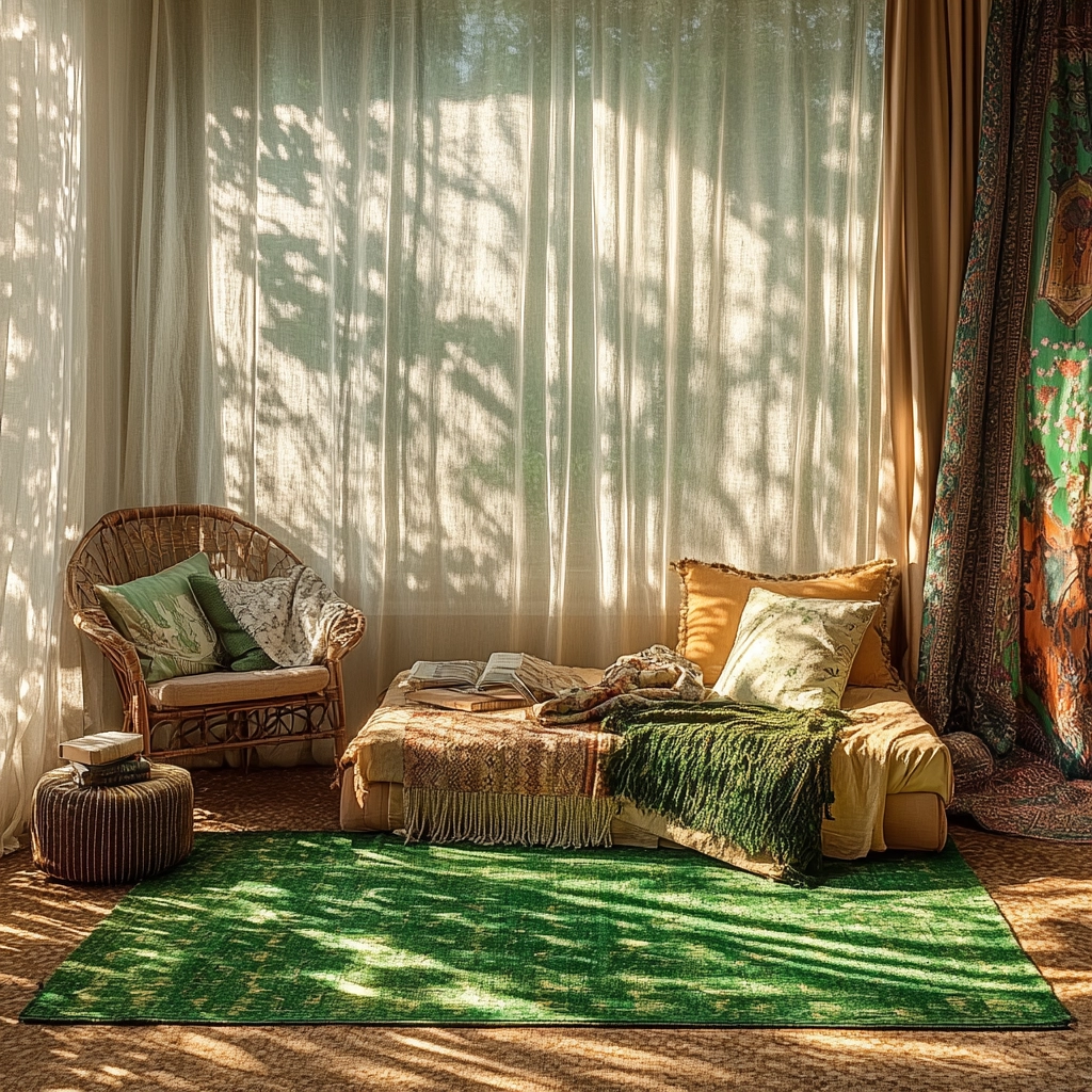 green rug bedroom 8