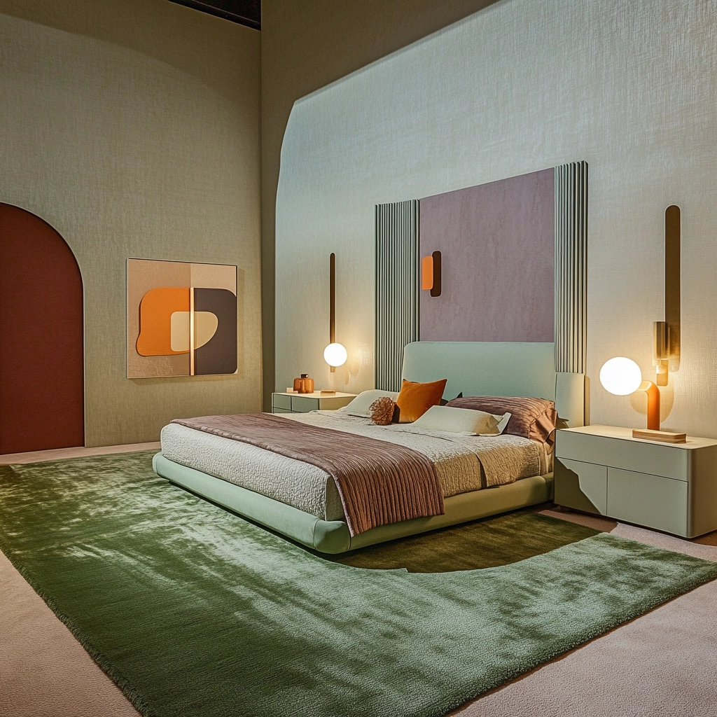 green rug bedroom 9
