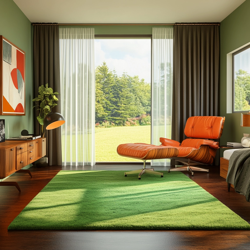 green rug bedroom aesthetic 24