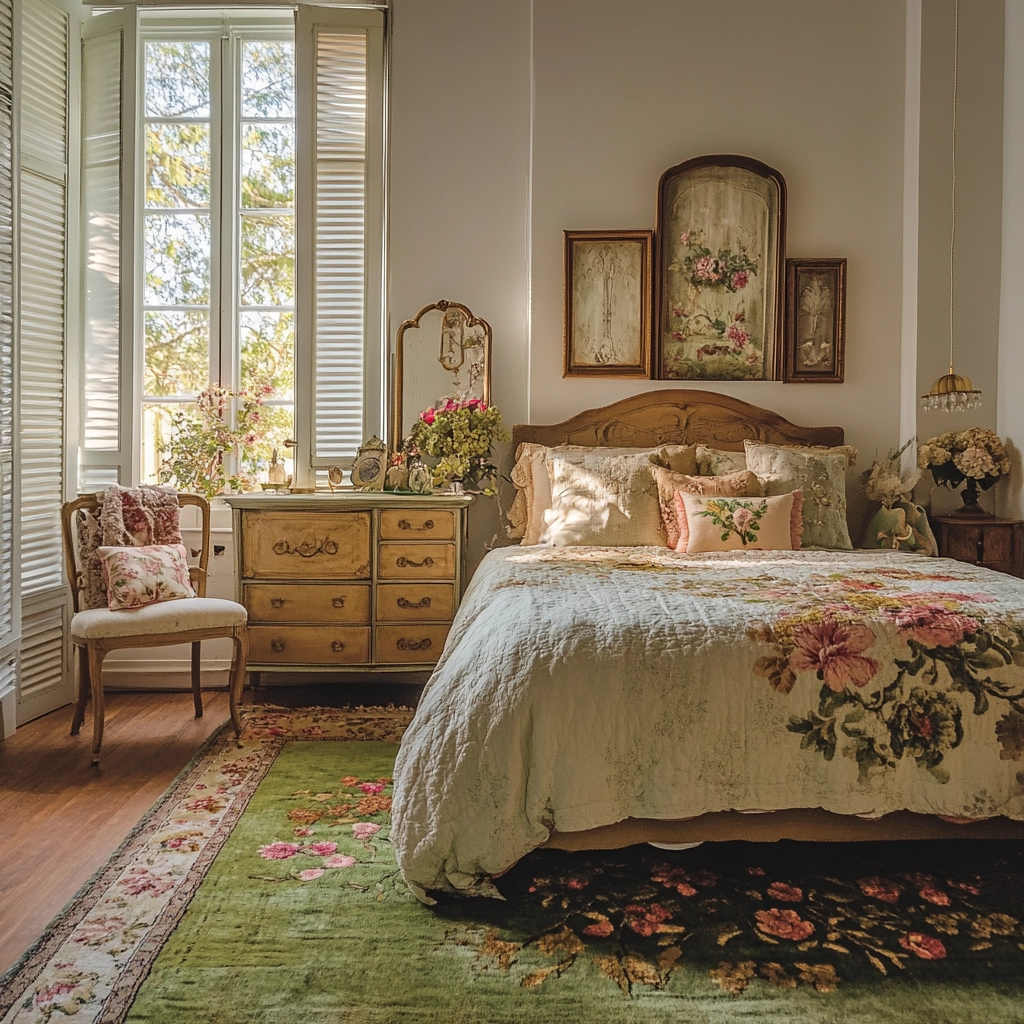green rug bedroom aesthetic 66