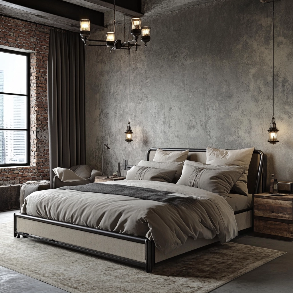 grey and beige bedroom 11