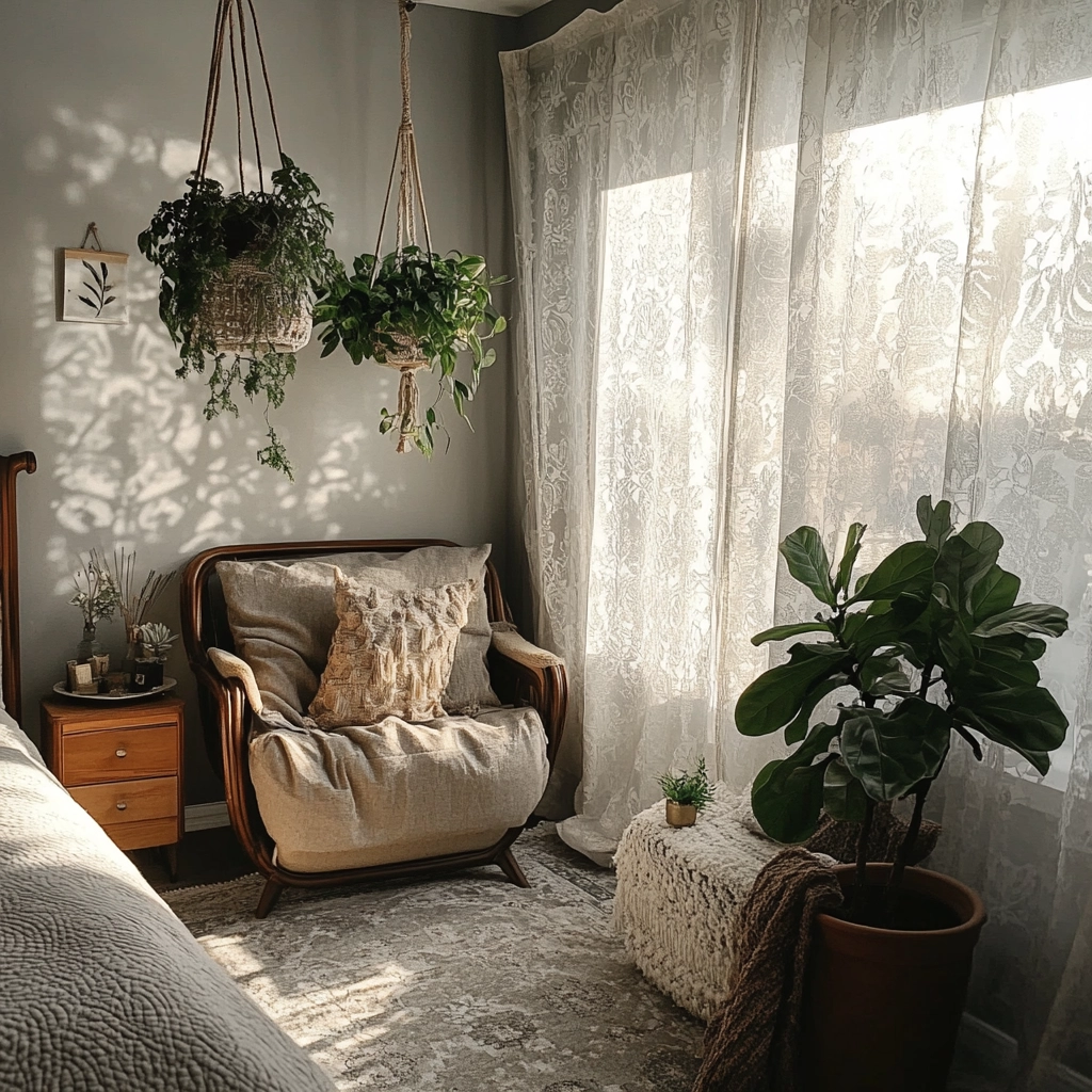 grey and beige bedroom 14