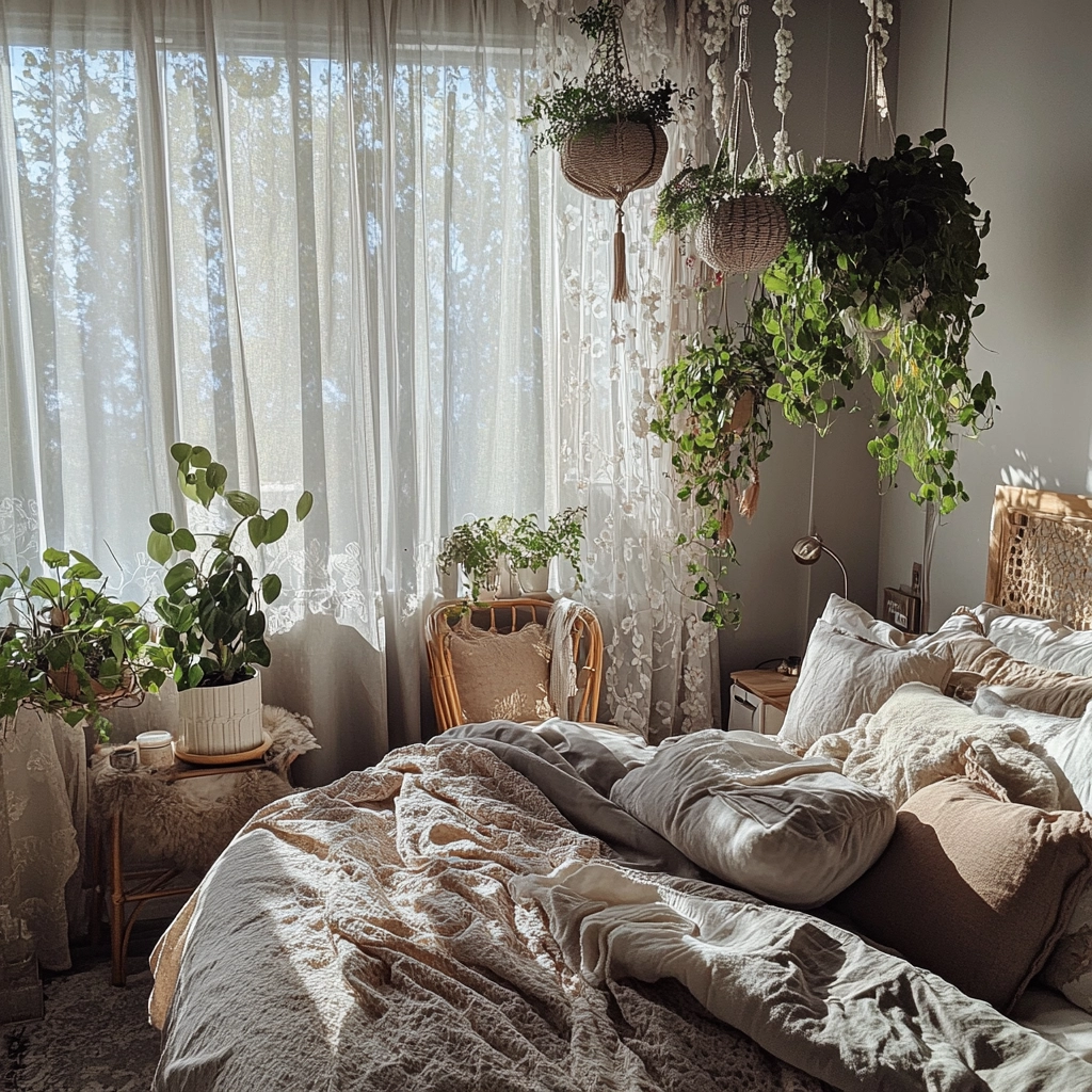 grey and beige bedroom 16