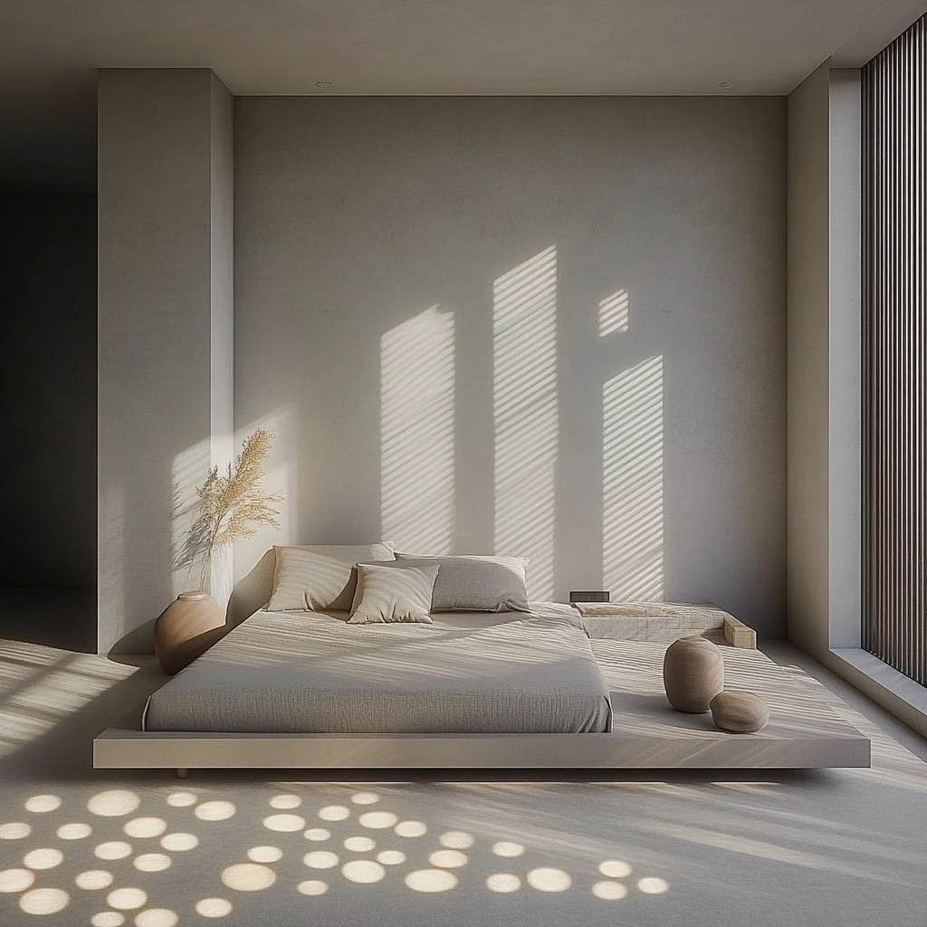 grey and beige bedroom 17