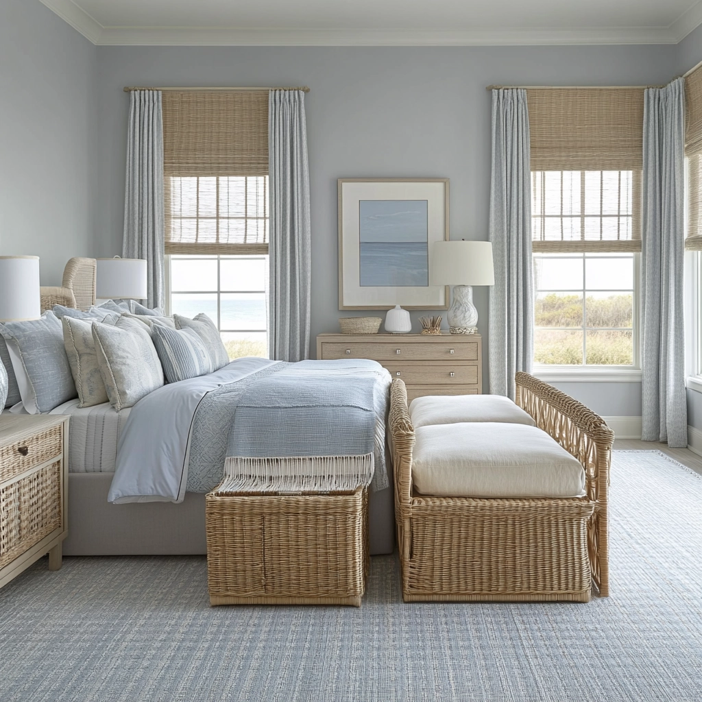 grey and beige bedroom 27