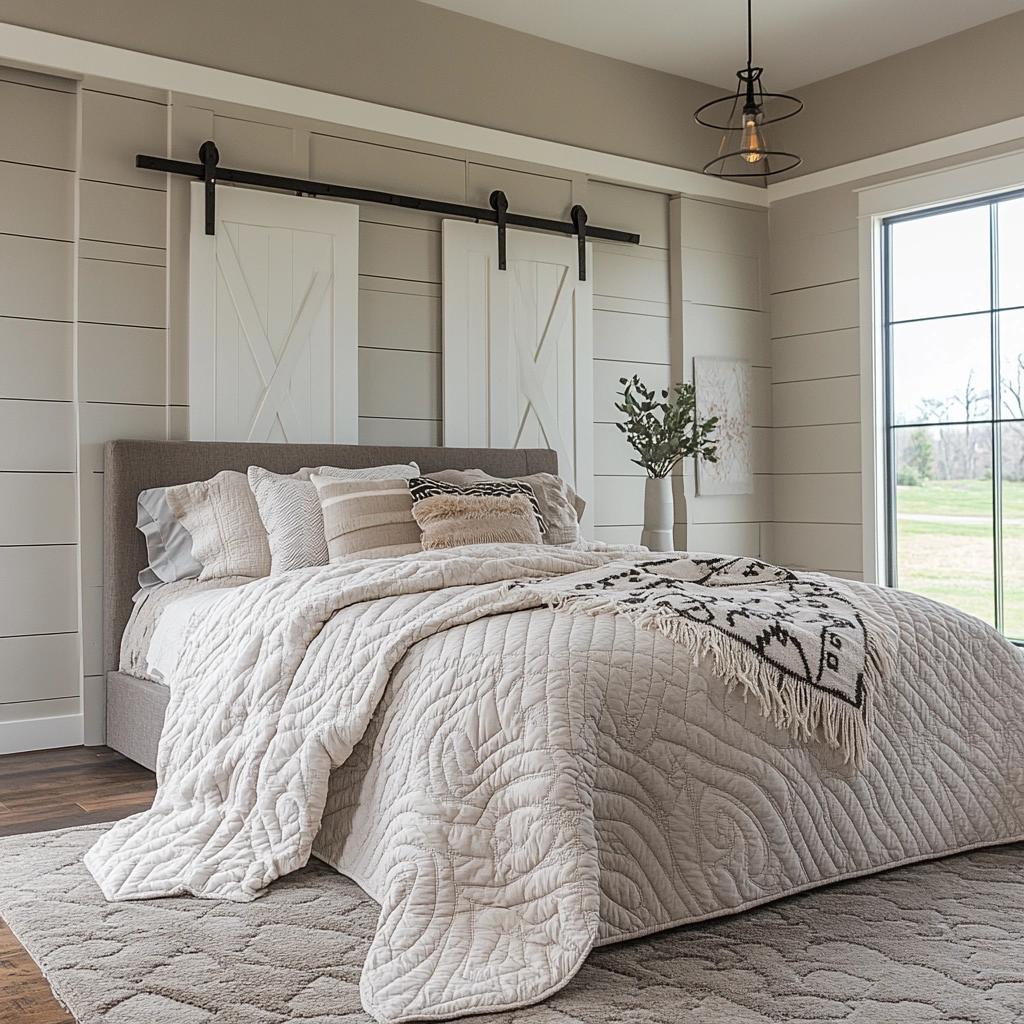 grey and beige bedroom 33