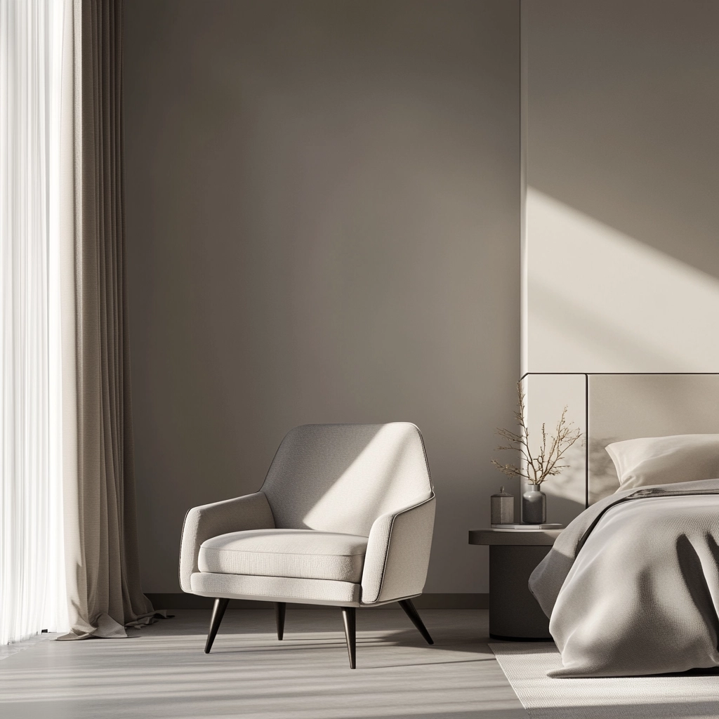 grey and beige bedroom 40