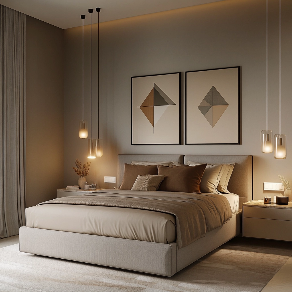 grey and beige bedroom 5