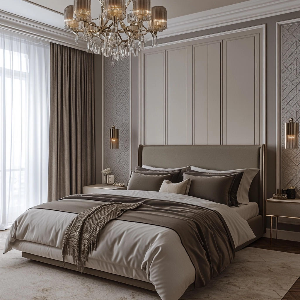 grey and beige bedroom 51