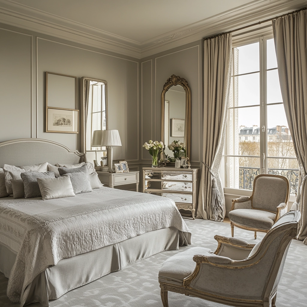 grey and beige bedroom 57