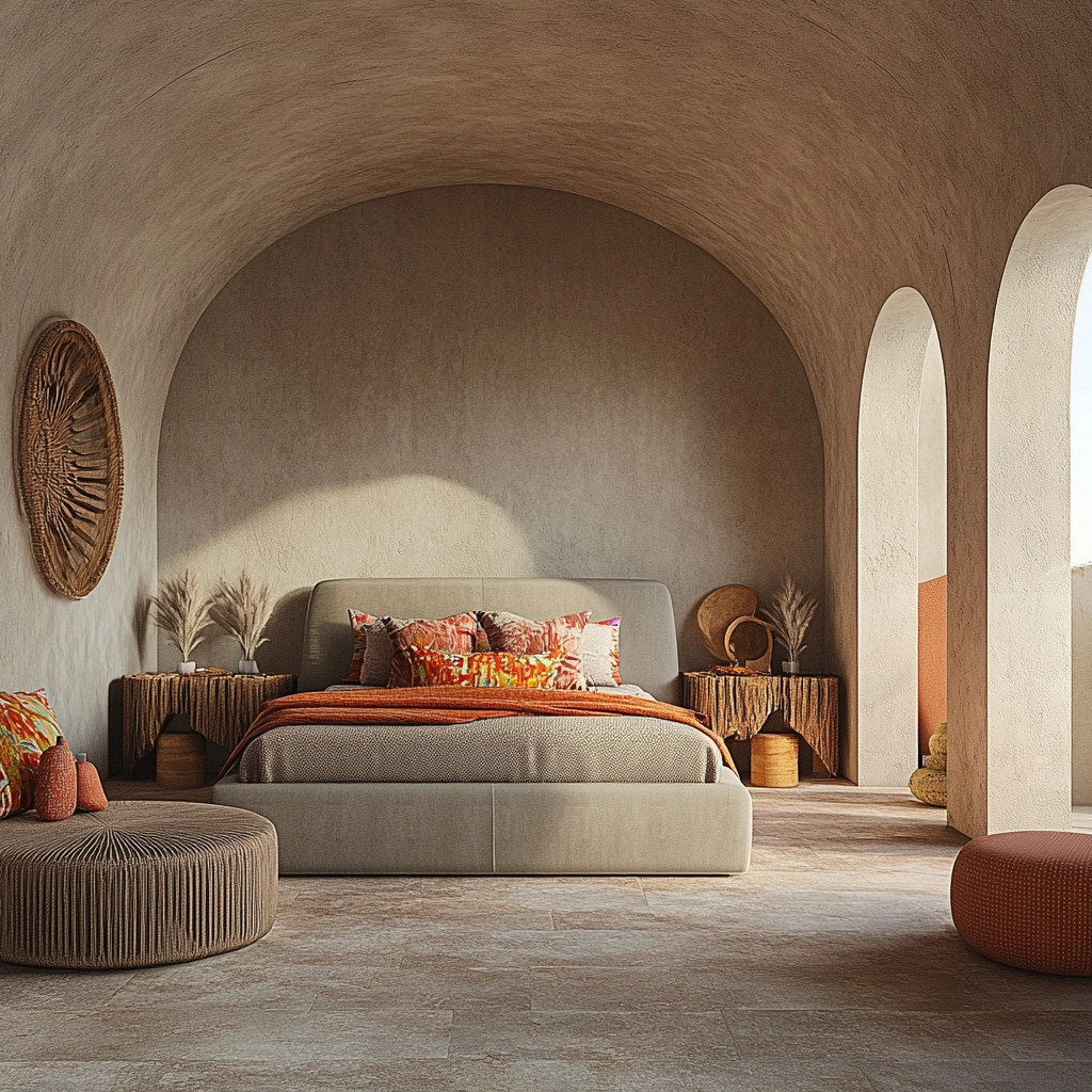 grey and beige bedroom 61