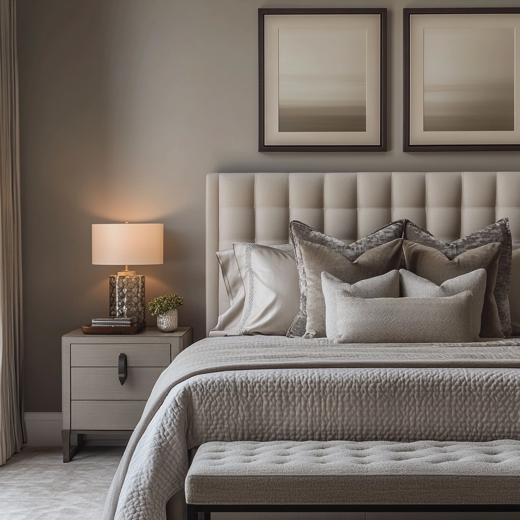grey and beige bedroom 67