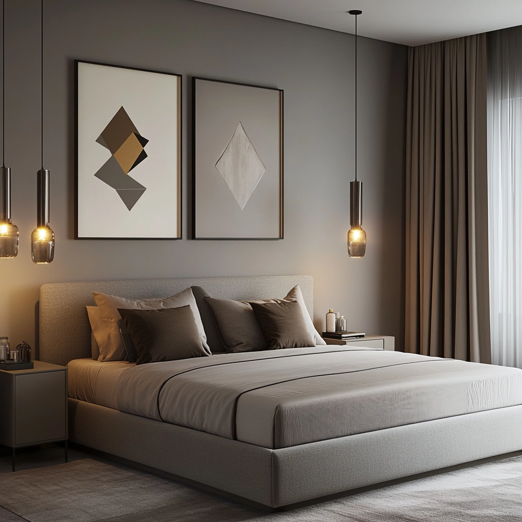 grey and beige bedroom 7