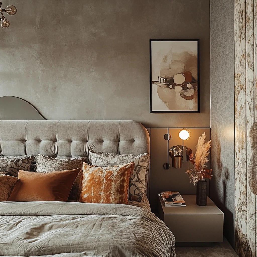 grey and beige bedroom 71