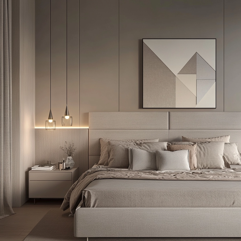 grey and beige bedroom 8