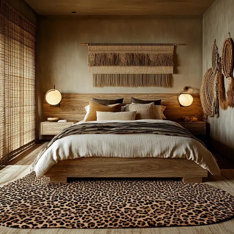 leopard print rug bedroom 1