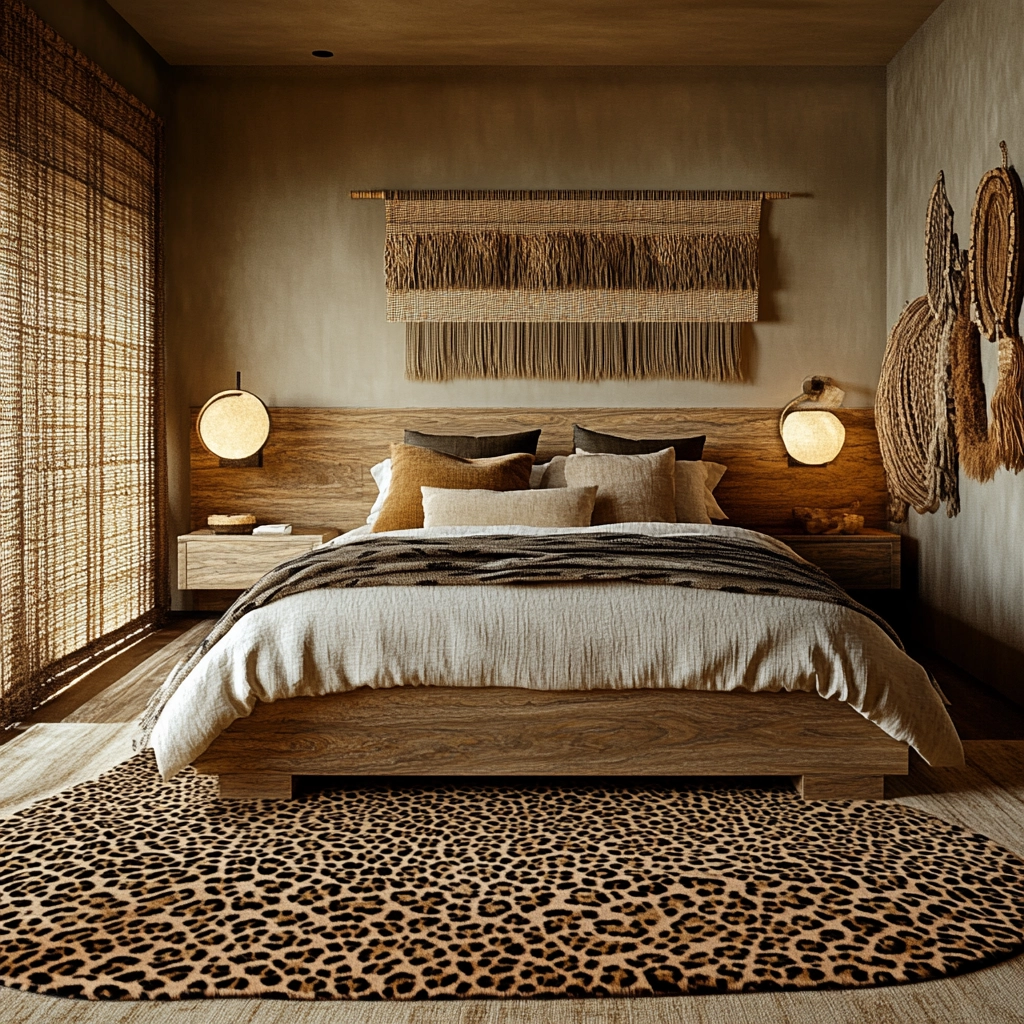 leopard print rug bedroom 1