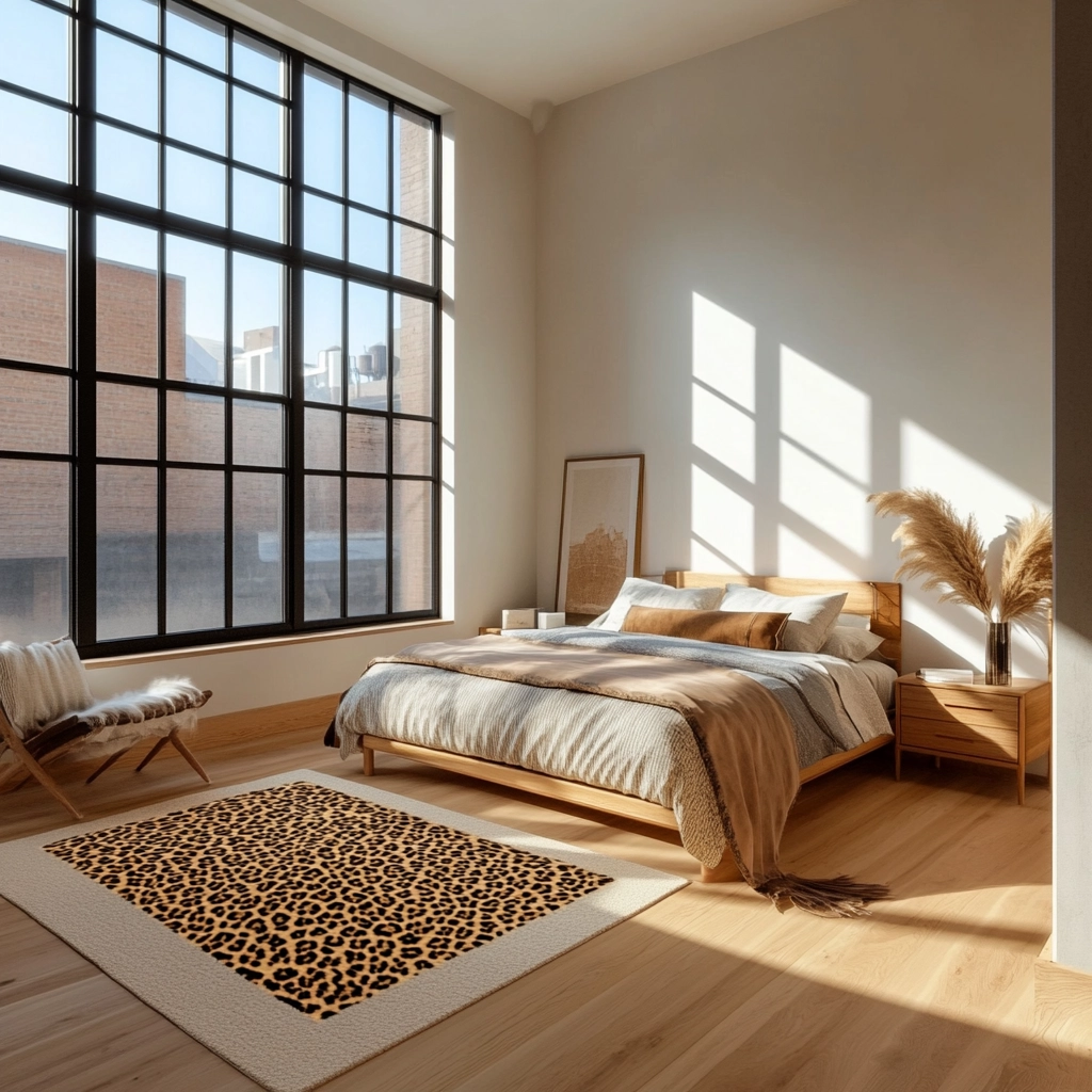 leopard print rug bedroom 11