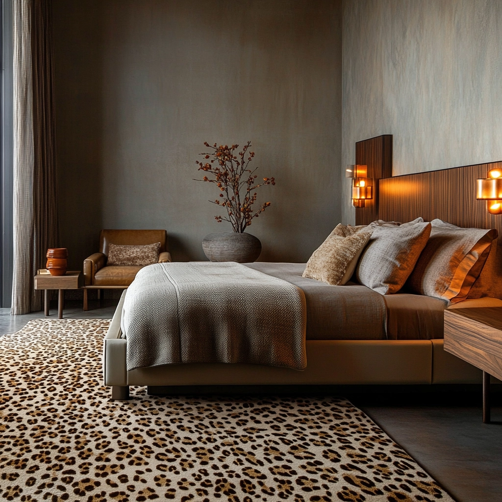 leopard print rug bedroom 73
