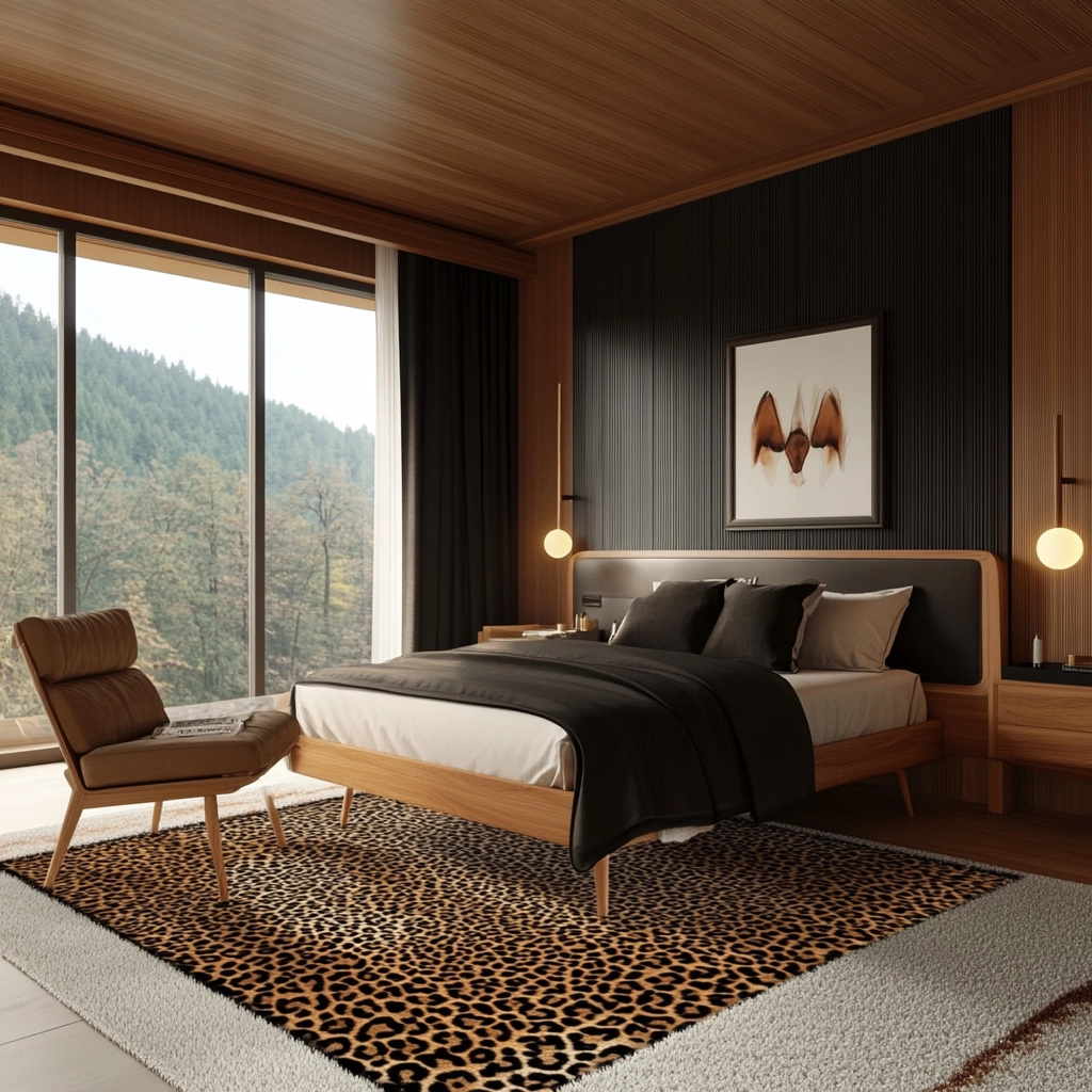 leopard rug bedroom 10