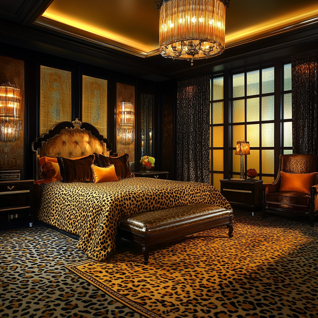 leopard rug bedroom 14