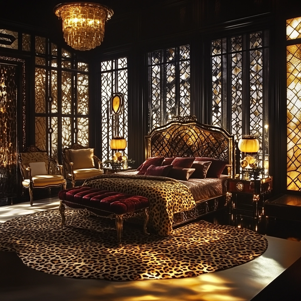 leopard rug bedroom 15