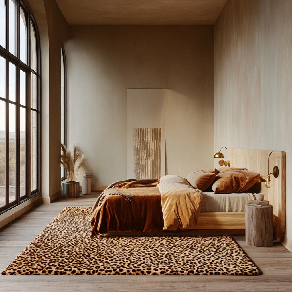 leopard rug bedroom 18