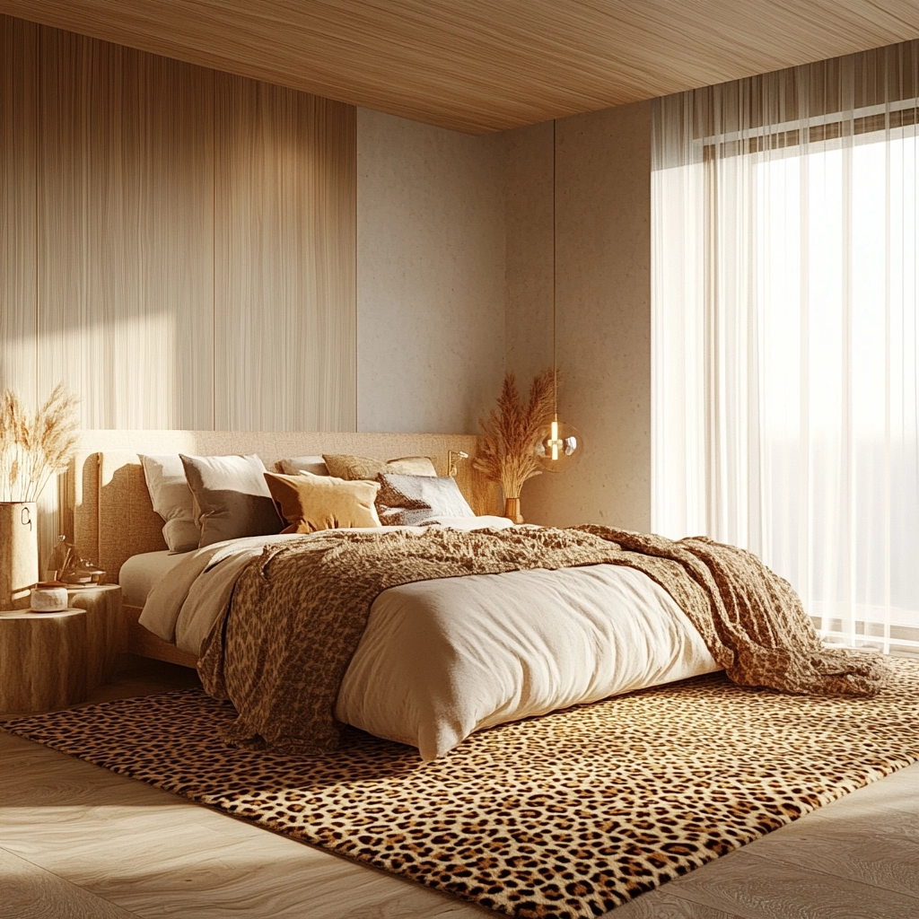 leopard rug bedroom 19