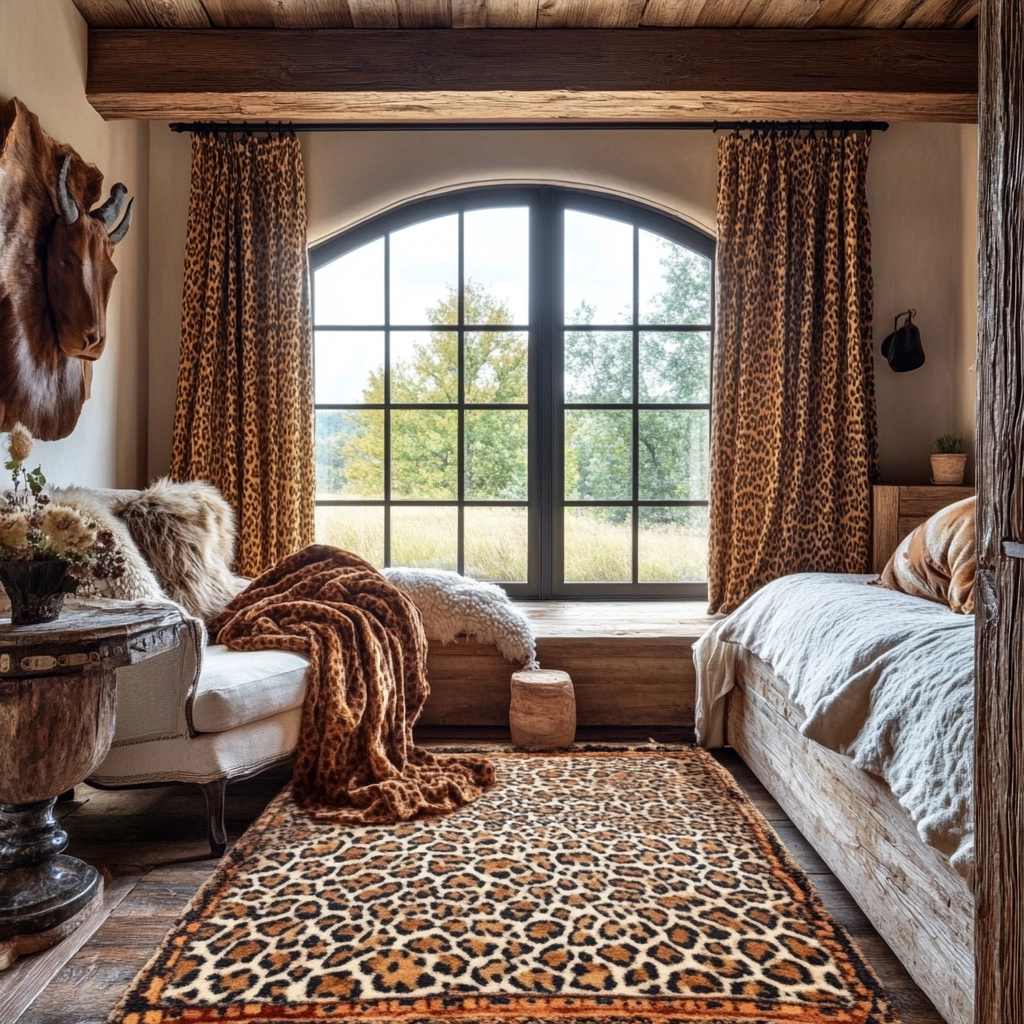 leopard rug bedroom 22