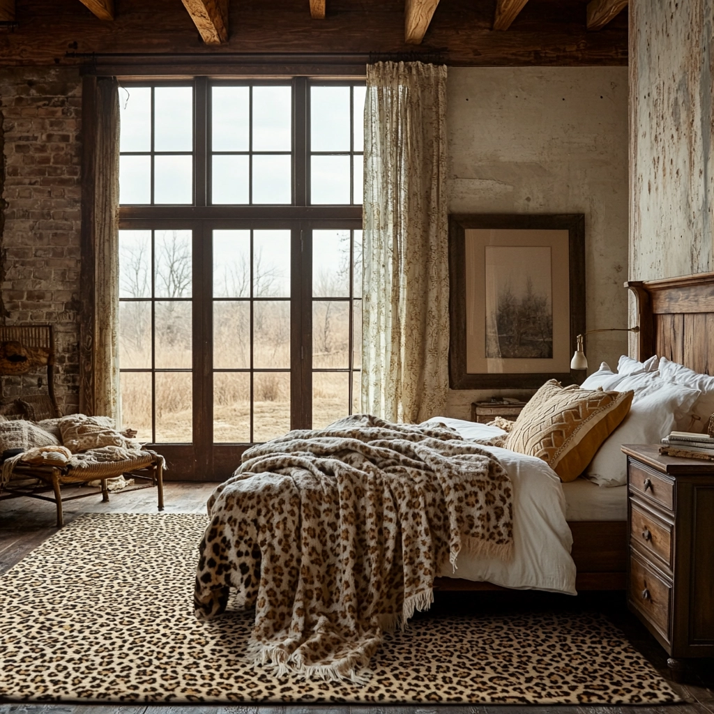 leopard rug bedroom 23