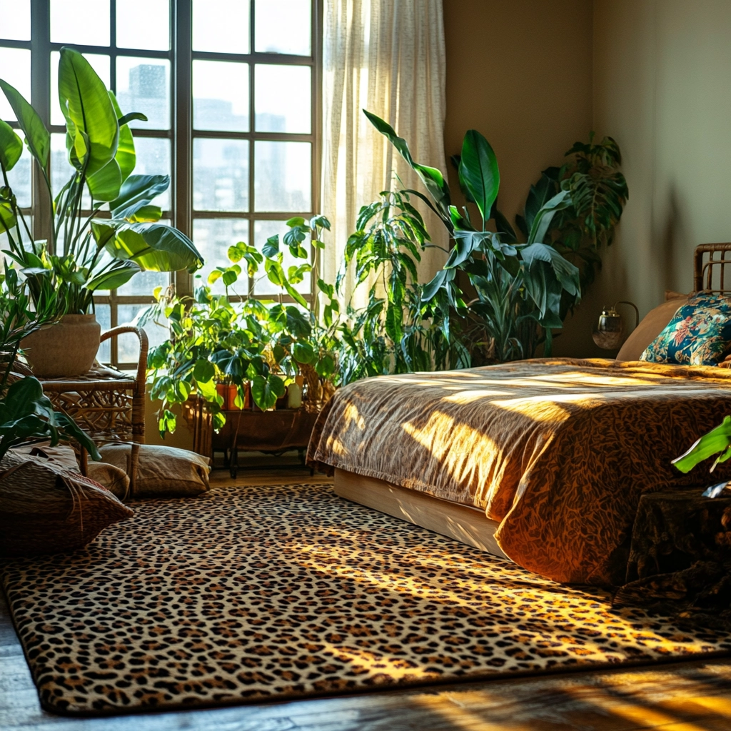 leopard rug bedroom 25