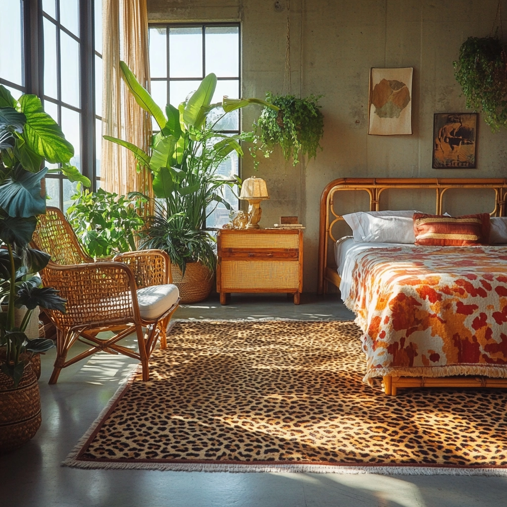 leopard rug bedroom 27