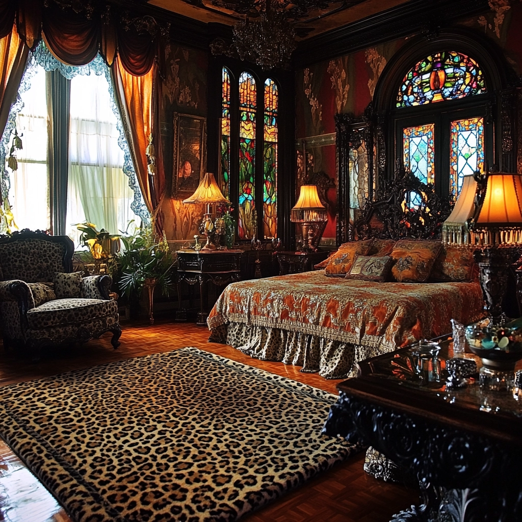 leopard rug bedroom 33