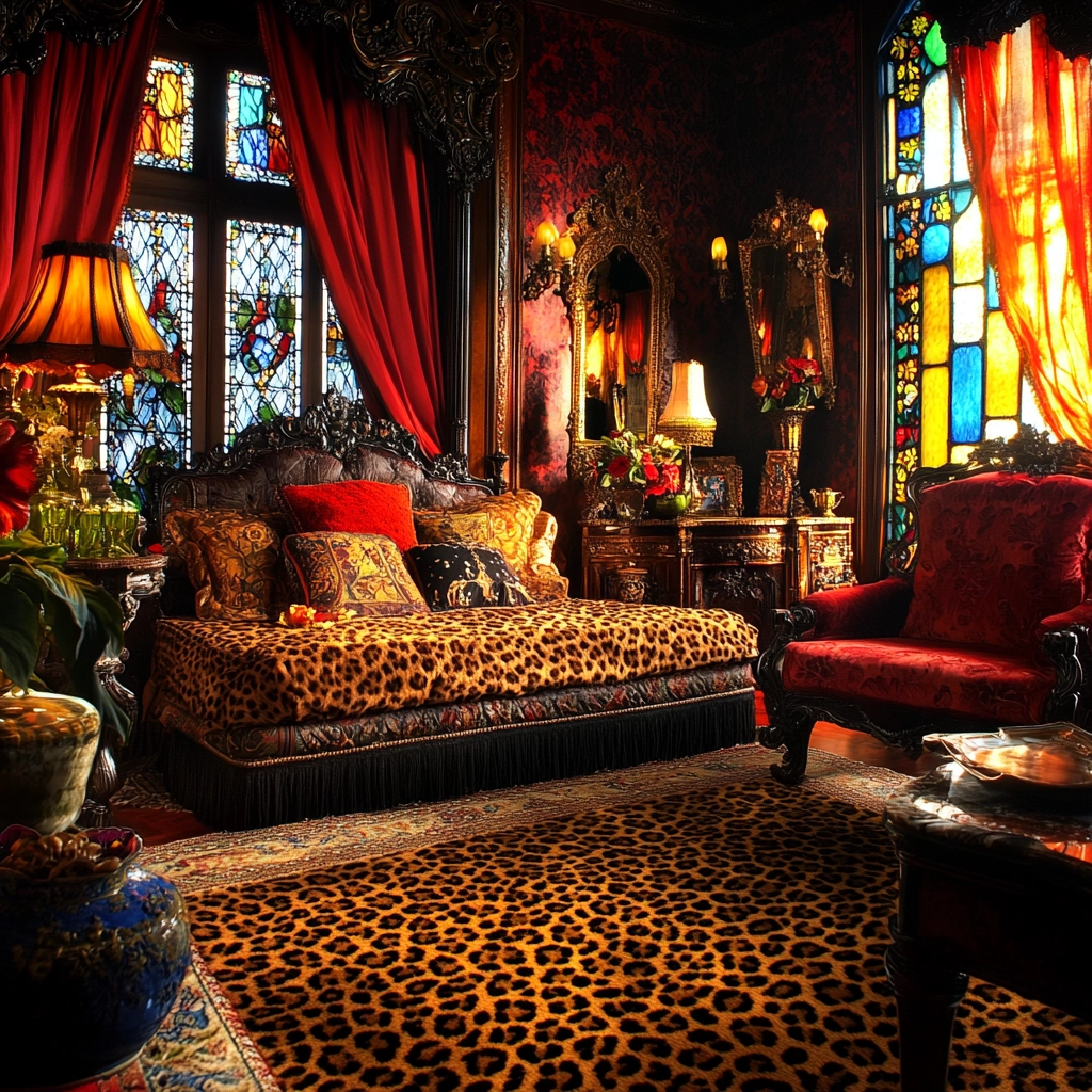 leopard rug bedroom 34